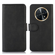 Leather Case Stands Flip Cover Holder N08P for Huawei Nova Y91 Black