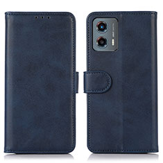 Leather Case Stands Flip Cover Holder N08P for Motorola Moto G 5G (2023) Blue