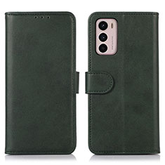 Leather Case Stands Flip Cover Holder N08P for Motorola Moto G42 Green