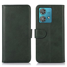 Leather Case Stands Flip Cover Holder N08P for Motorola Moto G84 5G Green