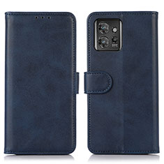 Leather Case Stands Flip Cover Holder N08P for Motorola ThinkPhone 5G Blue