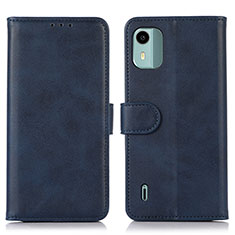 Leather Case Stands Flip Cover Holder N08P for Nokia C12 Blue