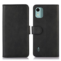 Leather Case Stands Flip Cover Holder N08P for Nokia C12 Pro Black