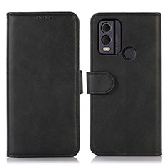 Leather Case Stands Flip Cover Holder N08P for Nokia C22 Black