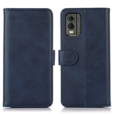 Leather Case Stands Flip Cover Holder N08P for Nokia C32 Blue