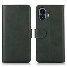 Leather Case Stands Flip Cover Holder N08P for Nothing Phone 2 Green