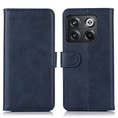 Leather Case Stands Flip Cover Holder N08P for OnePlus 10T 5G Blue