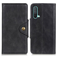 Leather Case Stands Flip Cover Holder N08P for OnePlus Nord CE 5G Black