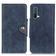 Leather Case Stands Flip Cover Holder N08P for OnePlus Nord CE 5G Blue