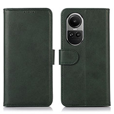 Leather Case Stands Flip Cover Holder N08P for Oppo Reno10 5G Green