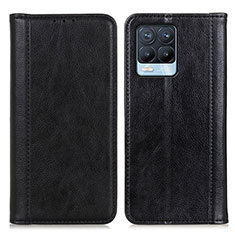 Leather Case Stands Flip Cover Holder N08P for Realme 8 4G Black