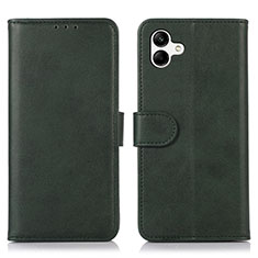 Leather Case Stands Flip Cover Holder N08P for Samsung Galaxy M04 Green