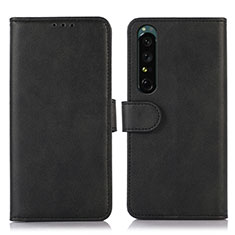 Leather Case Stands Flip Cover Holder N08P for Sony Xperia 1 IV Black