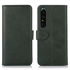 Leather Case Stands Flip Cover Holder N08P for Sony Xperia 1 IV SO-51C Green