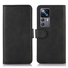 Leather Case Stands Flip Cover Holder N08P for Xiaomi Mi 12T Pro 5G Black