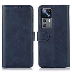Leather Case Stands Flip Cover Holder N08P for Xiaomi Mi 12T Pro 5G Blue