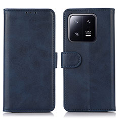 Leather Case Stands Flip Cover Holder N08P for Xiaomi Mi 13 5G Blue