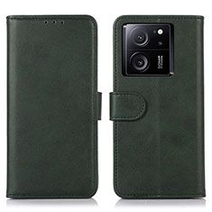 Leather Case Stands Flip Cover Holder N08P for Xiaomi Mi 13T Pro 5G Green