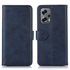 Leather Case Stands Flip Cover Holder N08P for Xiaomi Poco F5 5G Blue