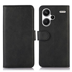 Leather Case Stands Flip Cover Holder N08P for Xiaomi Redmi Note 13 Pro+ Plus 5G Black