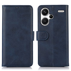 Leather Case Stands Flip Cover Holder N08P for Xiaomi Redmi Note 13 Pro+ Plus 5G Blue