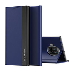 Leather Case Stands Flip Cover Holder Q01H for Xiaomi Mi 10i 5G Blue