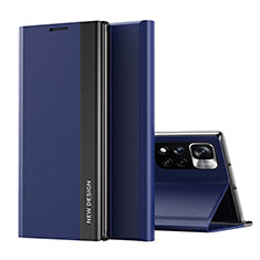 Leather Case Stands Flip Cover Holder Q01H for Xiaomi Mi 11i 5G (2022) Blue