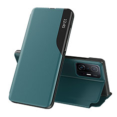 Leather Case Stands Flip Cover Holder Q02H for Xiaomi Mi 11T Pro 5G Green