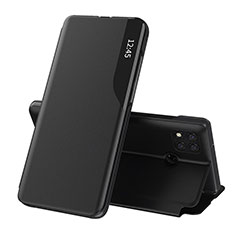 Leather Case Stands Flip Cover Holder Q02H for Xiaomi POCO C3 Black