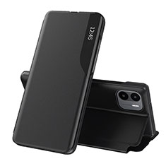 Leather Case Stands Flip Cover Holder Q02H for Xiaomi Poco C50 Black