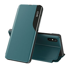 Leather Case Stands Flip Cover Holder Q02H for Xiaomi Redmi 9A Green