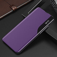 Leather Case Stands Flip Cover Holder Q02H for Xiaomi Redmi K40S 5G Purple