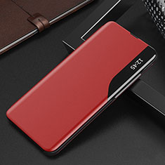 Leather Case Stands Flip Cover Holder Q02H for Xiaomi Redmi K40S 5G Red