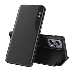 Leather Case Stands Flip Cover Holder Q02H for Xiaomi Redmi K50i 5G Black