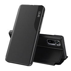 Leather Case Stands Flip Cover Holder Q02H for Xiaomi Redmi Note 10S 4G Black