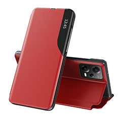 Leather Case Stands Flip Cover Holder Q03H for Xiaomi Poco X5 5G Red