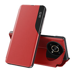 Leather Case Stands Flip Cover Holder QH1 for Huawei Honor Magic4 Lite 5G Red