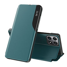 Leather Case Stands Flip Cover Holder QH1 for Huawei Honor X6 5G Green