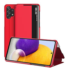 Leather Case Stands Flip Cover Holder QH1 for Samsung Galaxy A32 4G Red