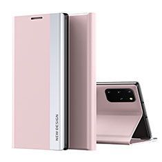 Leather Case Stands Flip Cover Holder QH1 for Samsung Galaxy A53 5G Rose Gold