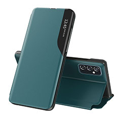 Leather Case Stands Flip Cover Holder QH1 for Samsung Galaxy M23 5G Green