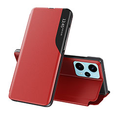 Leather Case Stands Flip Cover Holder QH1 for Xiaomi Redmi Note 12 Turbo 5G Red