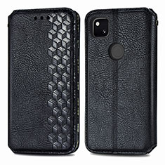 Leather Case Stands Flip Cover Holder S01D for Google Pixel 4a Black