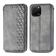 Leather Case Stands Flip Cover Holder S01D for Huawei Enjoy 50z Gray