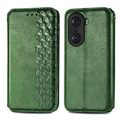 Leather Case Stands Flip Cover Holder S01D for Huawei Honor 60 5G Green