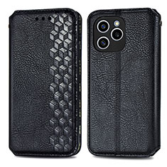 Leather Case Stands Flip Cover Holder S01D for Huawei Honor 60 SE 5G Black