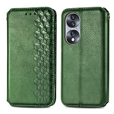 Leather Case Stands Flip Cover Holder S01D for Huawei Honor 70 5G Green