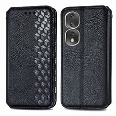 Leather Case Stands Flip Cover Holder S01D for Huawei Honor 80 Pro 5G Black