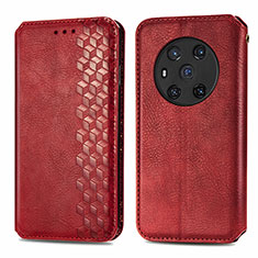 Leather Case Stands Flip Cover Holder S01D for Huawei Honor Magic3 5G Red