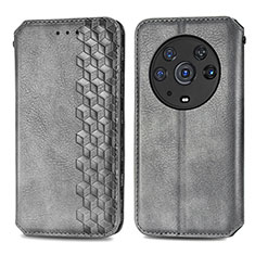 Leather Case Stands Flip Cover Holder S01D for Huawei Honor Magic3 Pro 5G Gray